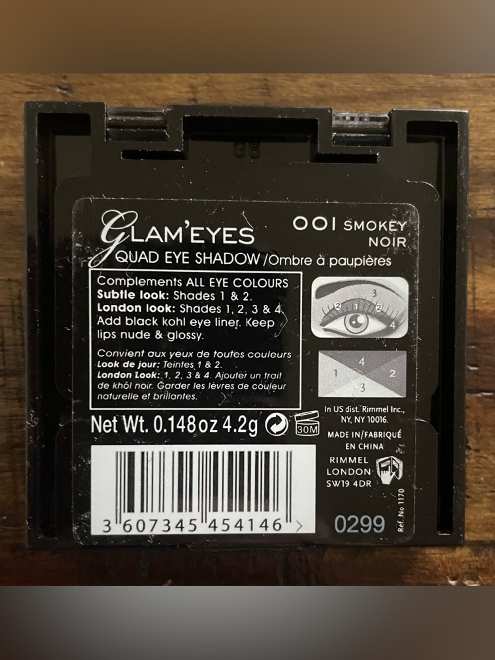 Rimmel London Smokey Noir Quad Eyeshadow 001 Discontinued - Picture 2 of 2